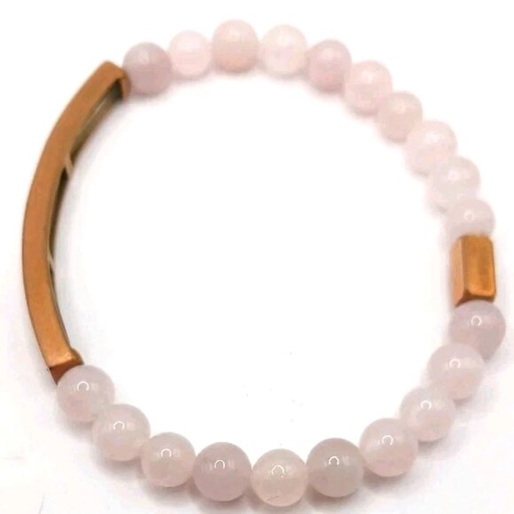 Always In My Heart White Acrylic Beaded Stretchy Bracelet - Picture 3 of 5